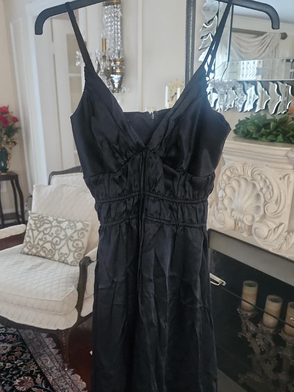 Corey Lynn Carter CLC Black Silky Designer Slipdress. Like New! LBD. Anthropolog